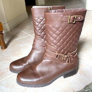 Anne Klein leather mid-calf brown boots. Size 10M